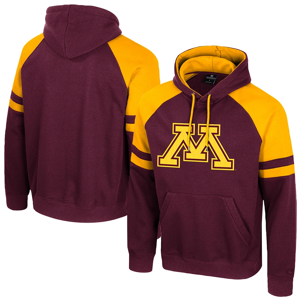 Sweat à capuche raglan Todd pour homme Colosseum Maroon Minnesota Golden Gophers