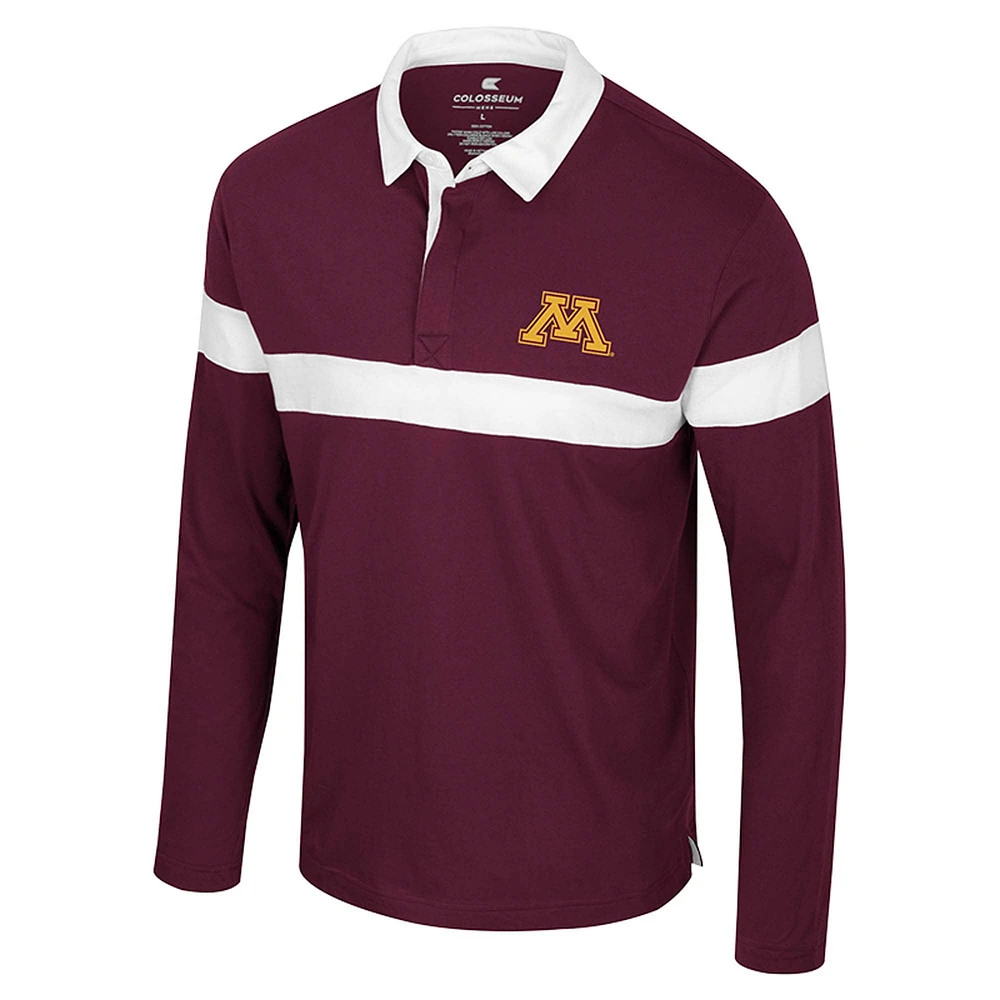 Men's Colosseum  Maroon Minnesota Golden Gophers Too Cool For School Long Sleeve Polo