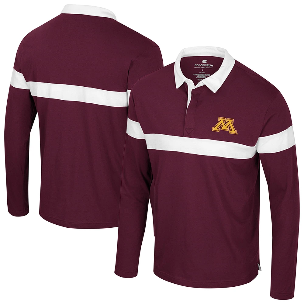 Men's Colosseum  Maroon Minnesota Golden Gophers Too Cool For School Long Sleeve Polo