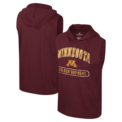 Débardeur à capuche sans manches Colosseum Cardinal Minnesota Golden Gophers Varsity pour hommes