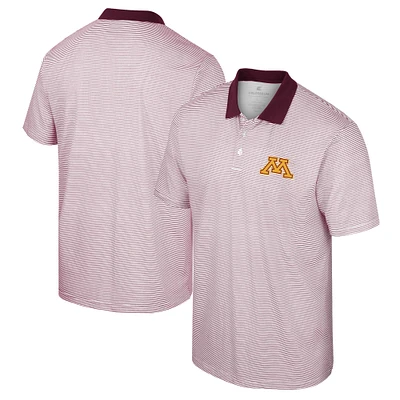 Polo à rayures Colosseum Minnesota Golden Gophers pour homme, blanc/marron