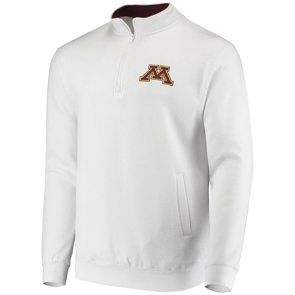 Men's Colosseum White Minnesota Golden Gophers Tortugas Logo Quarter-Zip Jacket