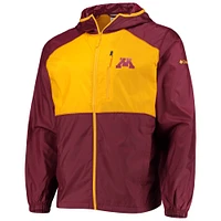 Men's Columbia Maroon/Gold Minnesota Golden Gophers Flash Forward Hoodie Full-Zip Lightweight Windbreaker