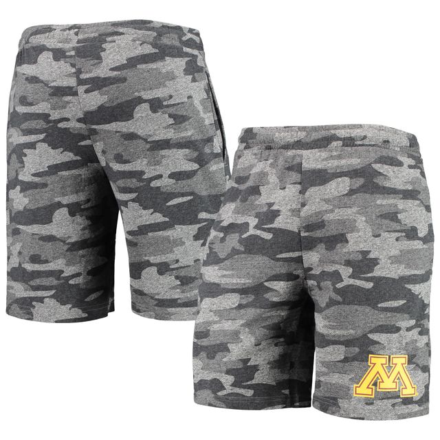 Short de détente Terry Jam sauvegarde pour homme Concepts Sport Anthracite/Gris Minnesota Golden Gophers Camo