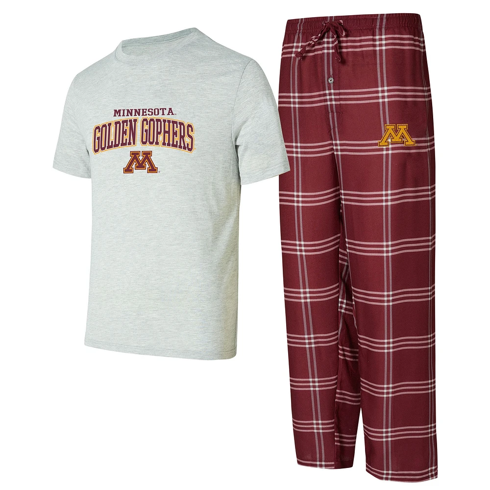 Men's Concepts Sport Maroon/Gray Minnesota Golden Gophers T-Shirt & Pants Sleep Set