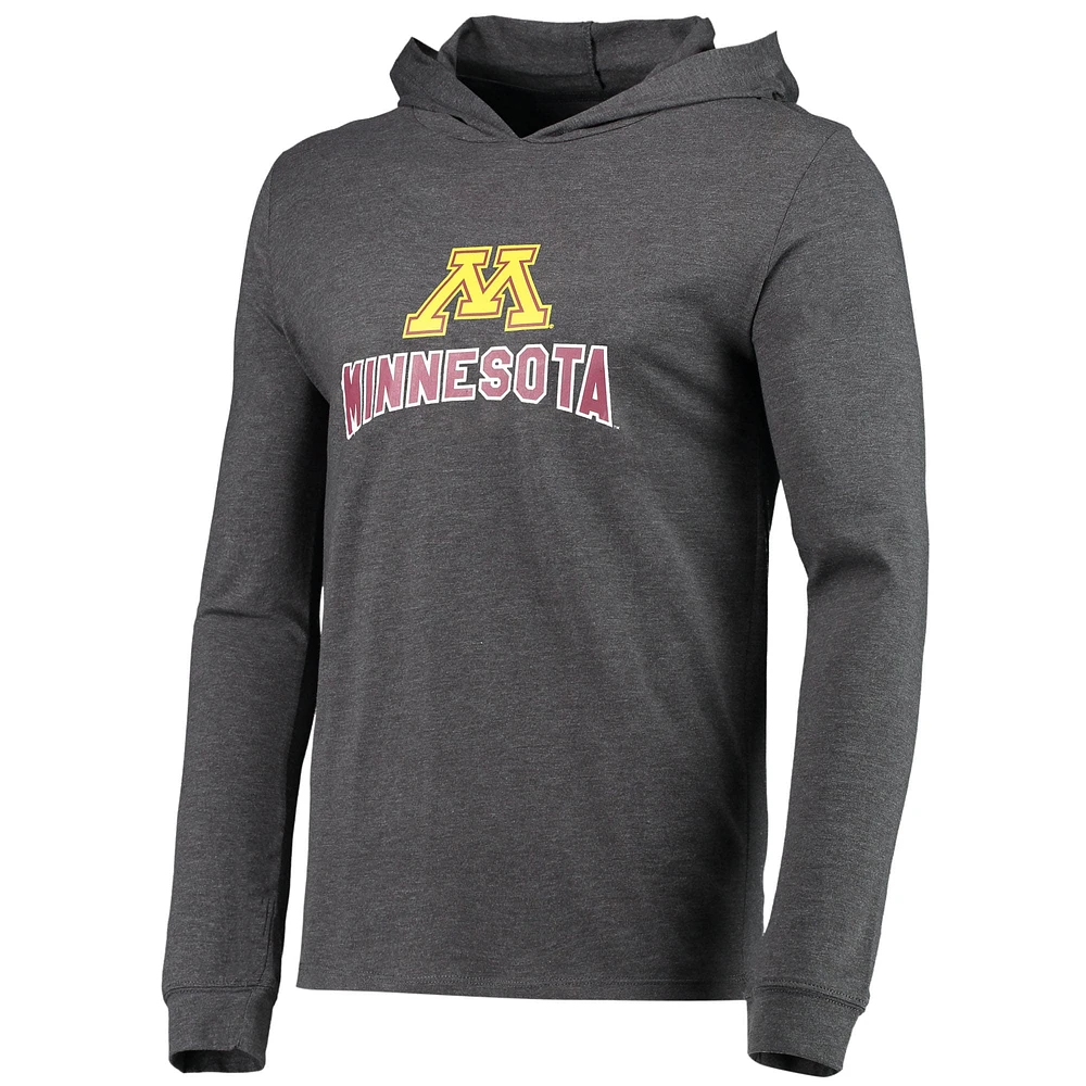 Men's Concepts Sport Maroon/Heather Charcoal Minnesota Golden Gophers Meter Long Sleeve Hoodie T-Shirt & Jogger Pajama Set