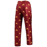 Men's Concepts Sport Maroon Minnesota Golden Gophers Logo Flagship Allover Print Pants