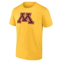 T-shirt Fanatics Gold pour hommes avec logo principal des Golden Gophers du Minnesota