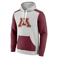 Men's Fanatics  Gray/Maroon Minnesota Golden Gophers Primary Arctic Fleece Pullover Hoodie