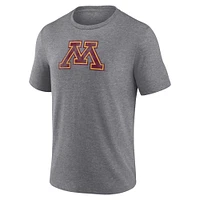 T-shirt classique gris Fanatics pour homme avec logo principal tri-blend des Minnesota Golden Gophers