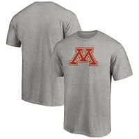 T-shirt gris fanatiques pour hommes avec logo principal des Golden Gophers du Minnesota