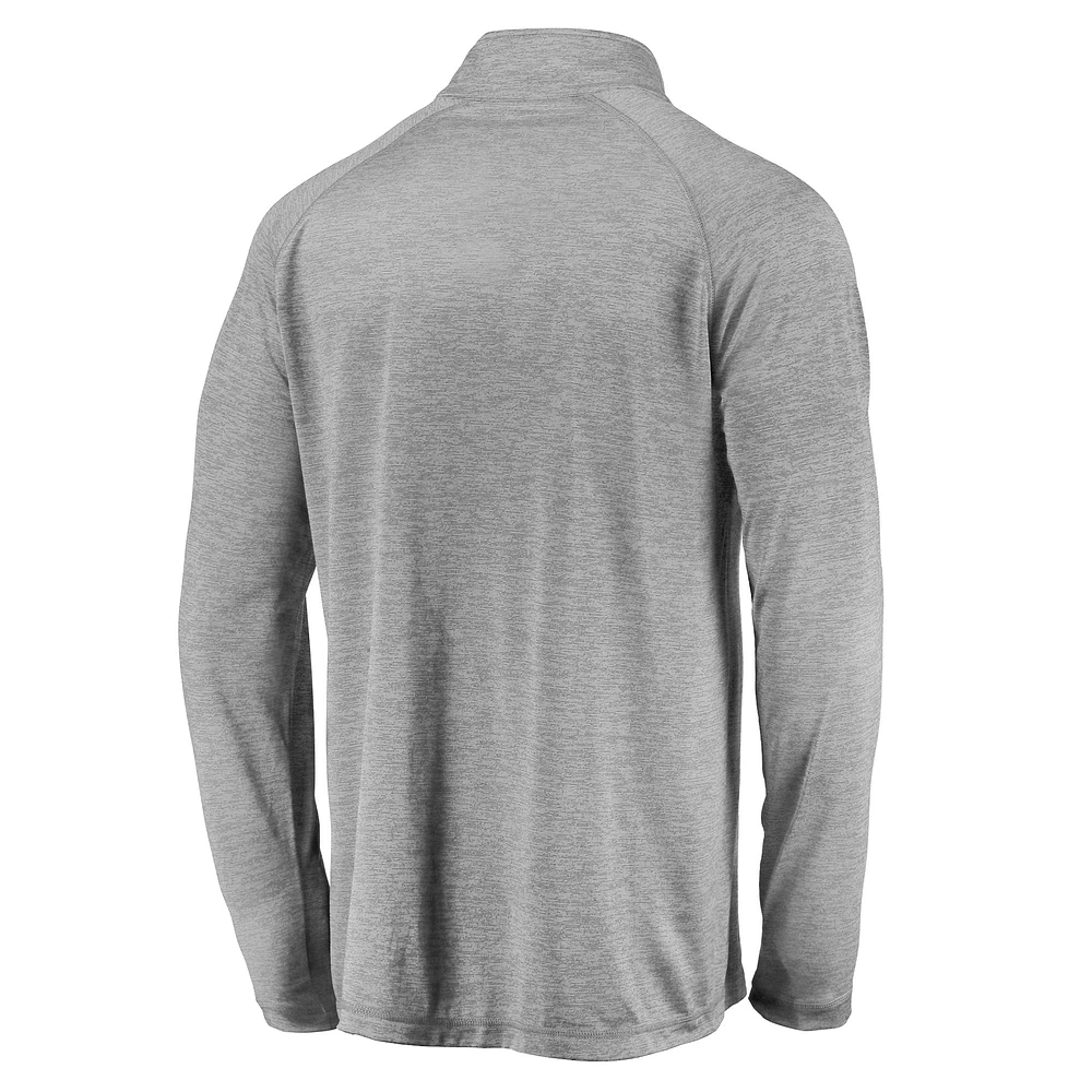 Men's Fanatics Gray Minnesota Golden Gophers Striated Raglan Lightweight Quarter-Zip Top