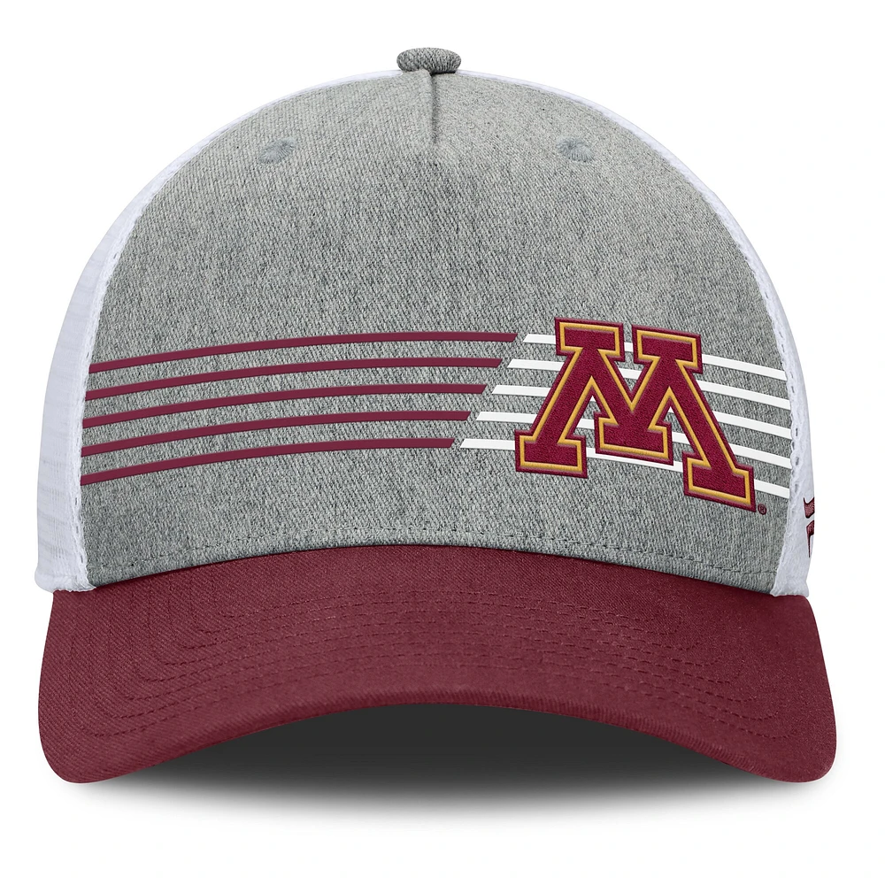Casquette ajustable Fanatics pour hommes gris chiné/marron Minnesota Golden Gophers Profile Trucker