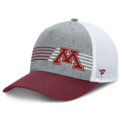Casquette ajustable Fanatics pour hommes gris chiné/marron Minnesota Golden Gophers Profile Trucker