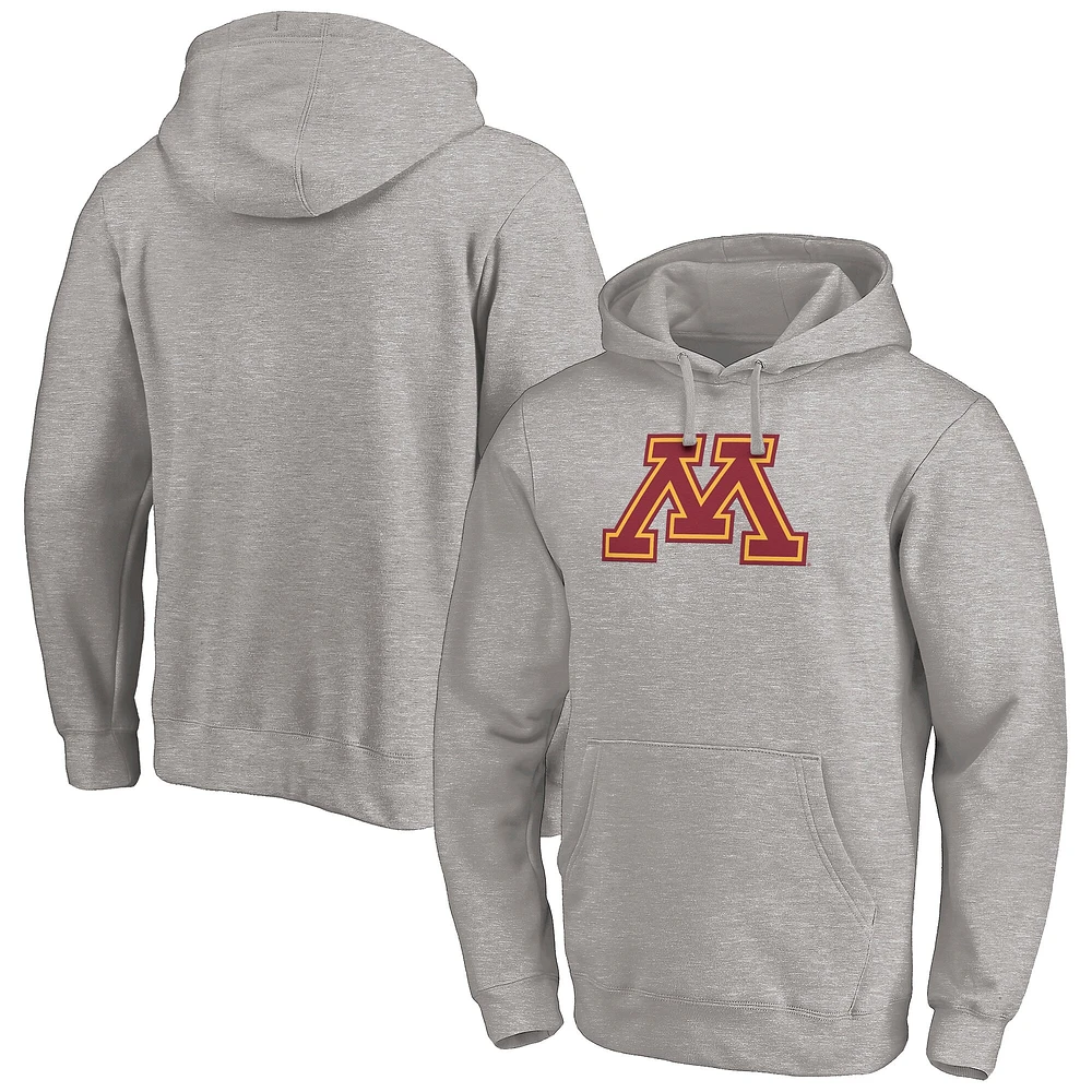 Sweat à capuche avec logo principal Fanatics Heather Grey Minnesota Golden Gophers pour hommes