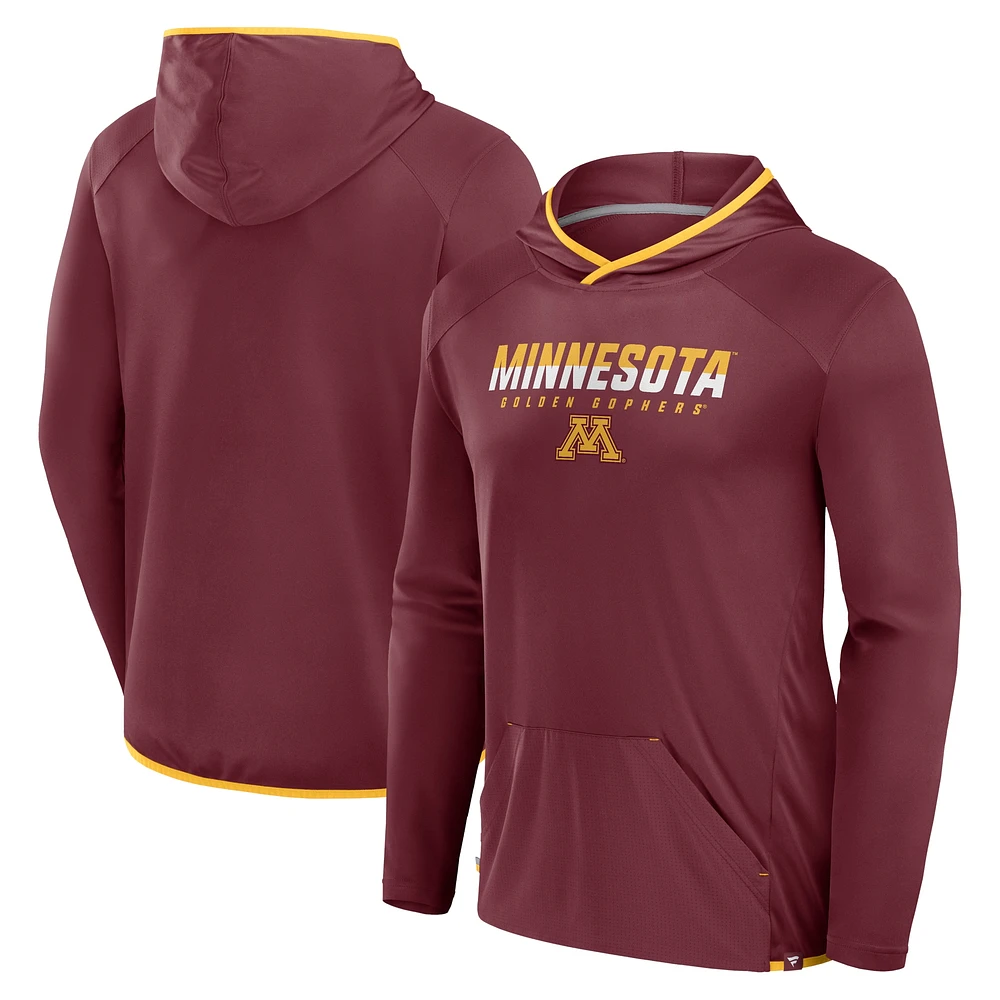 T-shirt à capuche de transition Fanatics pour hommes, bordeaux/or, Minnesota Golden Gophers