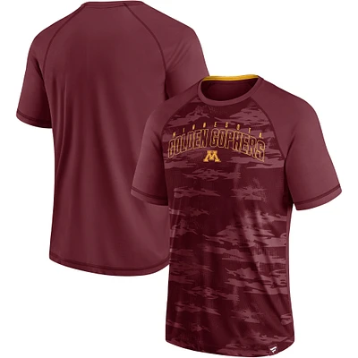 T-shirt raglan Fanatics Maroon Minnesota Golden Gophers Arch Outline pour hommes