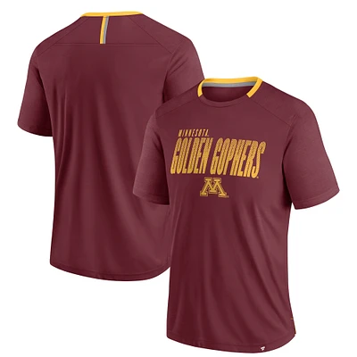 T-shirt Fanatics pour homme, couleur bordeaux, avec logo du défenseur des Golden Gophers Minnesota