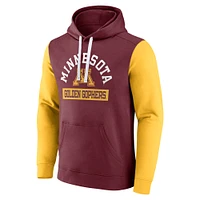 Men's Fanatics Maroon Minnesota Golden Gophers Extra Point Color-Block Pullover Hoodie