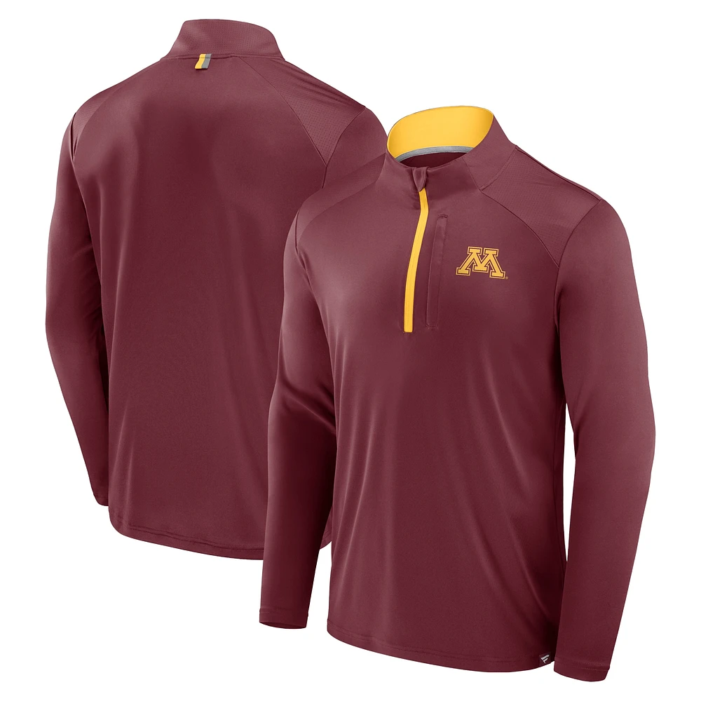 Veste zippée à quart de zip Fundamental Defender des Golden Gophers du Minnesota Fanatics pour homme