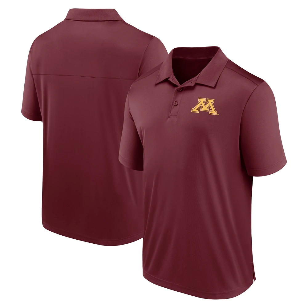 Polo Fanatics Maroon Minnesota Golden Gophers pour hommes, bloc latéral gauche