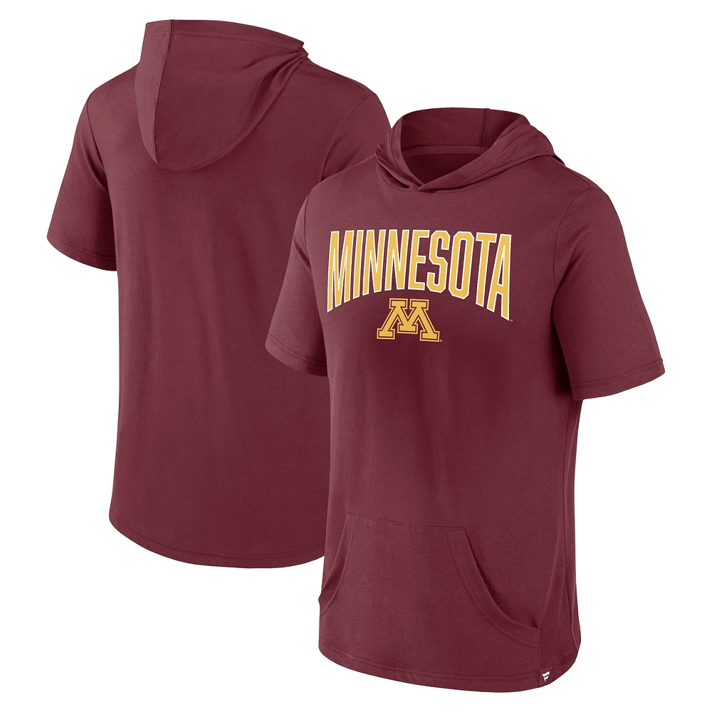 T-shirt à capuche Fanatics pour hommes, marron, Minnesota Golden Gophers, Outline Lower Arch