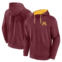 Sweat à capuche entièrement zippé pour hommes Fanatics marron Minnesota Golden Gophers Power Index