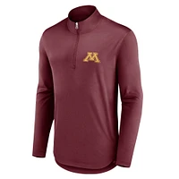 Men's Fanatics Maroon Minnesota Golden Gophers Quarterback Mock Neck Quarter-Zip Top