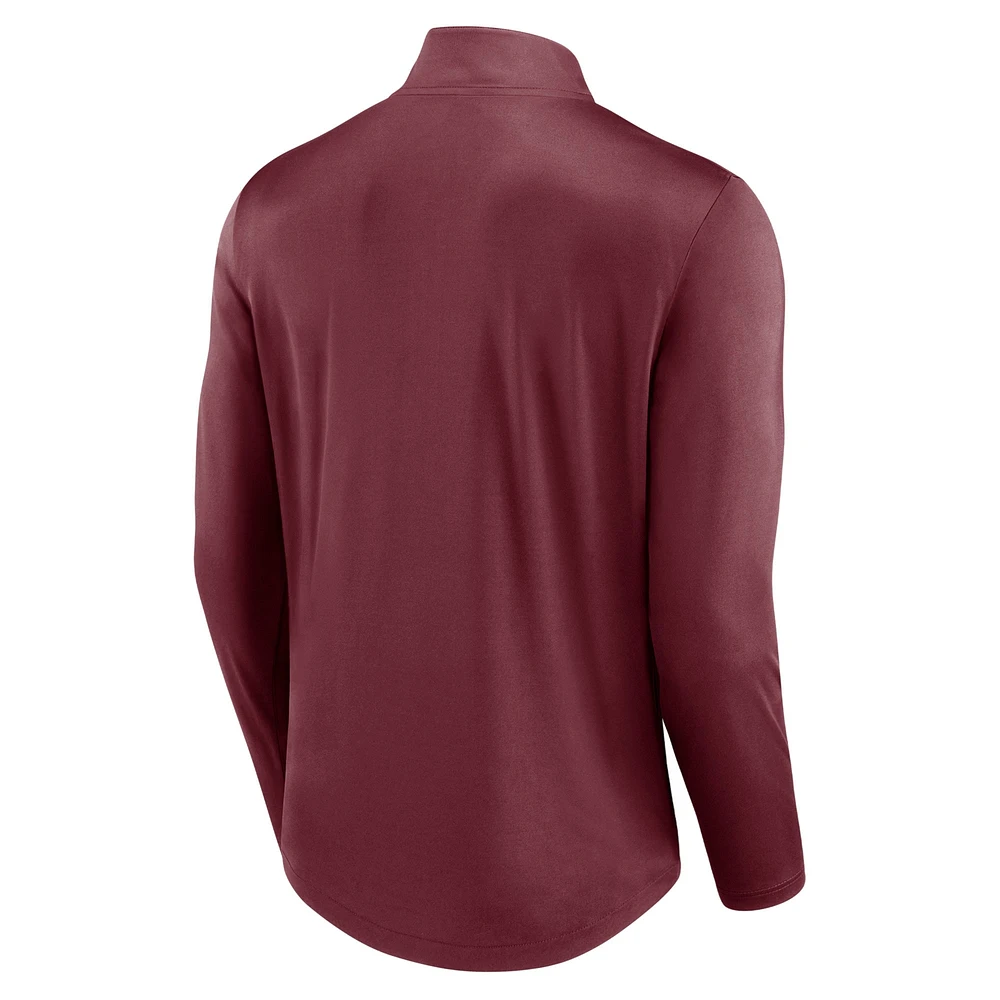 Men's Fanatics Maroon Minnesota Golden Gophers Quarterback Mock Neck Quarter-Zip Top