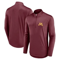 Men's Fanatics Maroon Minnesota Golden Gophers Quarterback Mock Neck Quarter-Zip Top