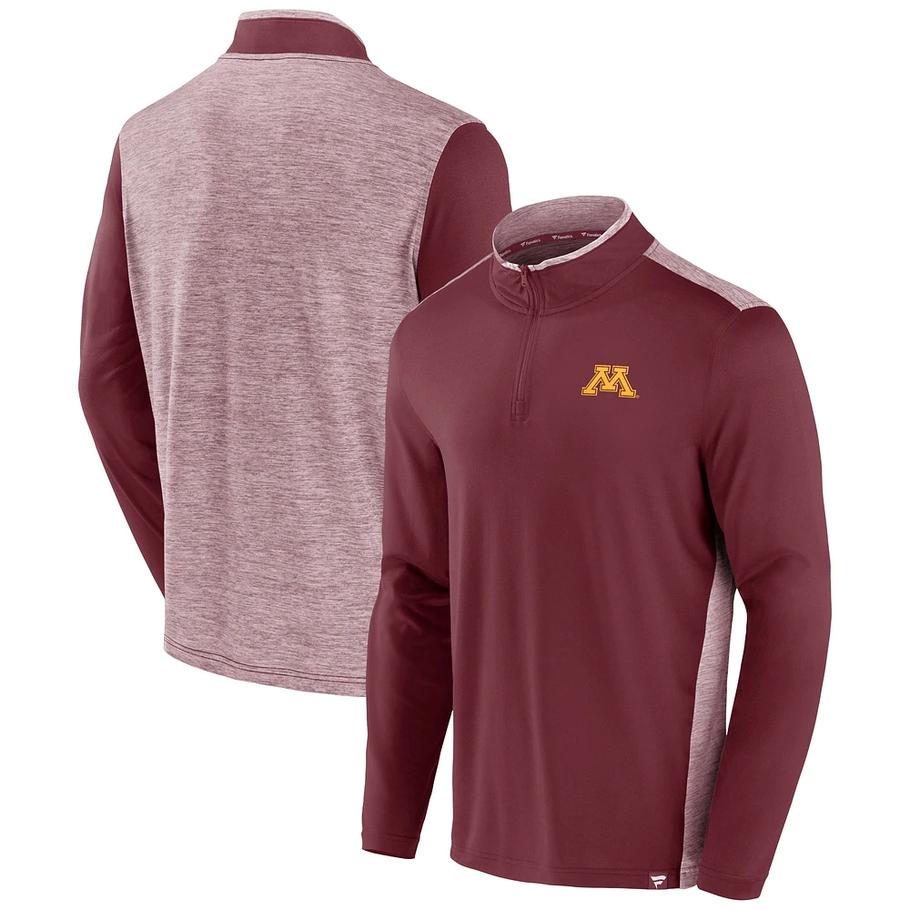 Men's Fanatics Maroon Minnesota Golden Gophers Recharged Quarter-Zip Jacket