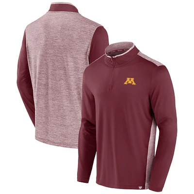 Veste à quart de zip rechargée Fanatics pour hommes, marron Minnesota Golden Gophers