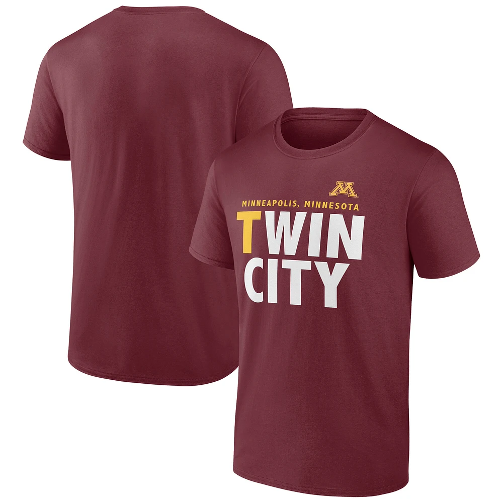 T-shirt Fanatics pour homme, couleur marron, année gagnante des Golden Gophers du Minnesota