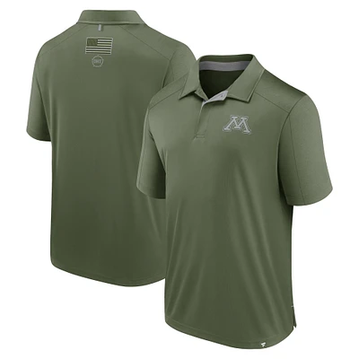 Men's Fanatics Olive Minnesota Golden Gophers OHT Military Appreciation Defender Polo