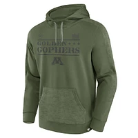Men's Fanatics Olive Minnesota Golden Gophers OHT Military Appreciation Stencil Pullover Hoodie