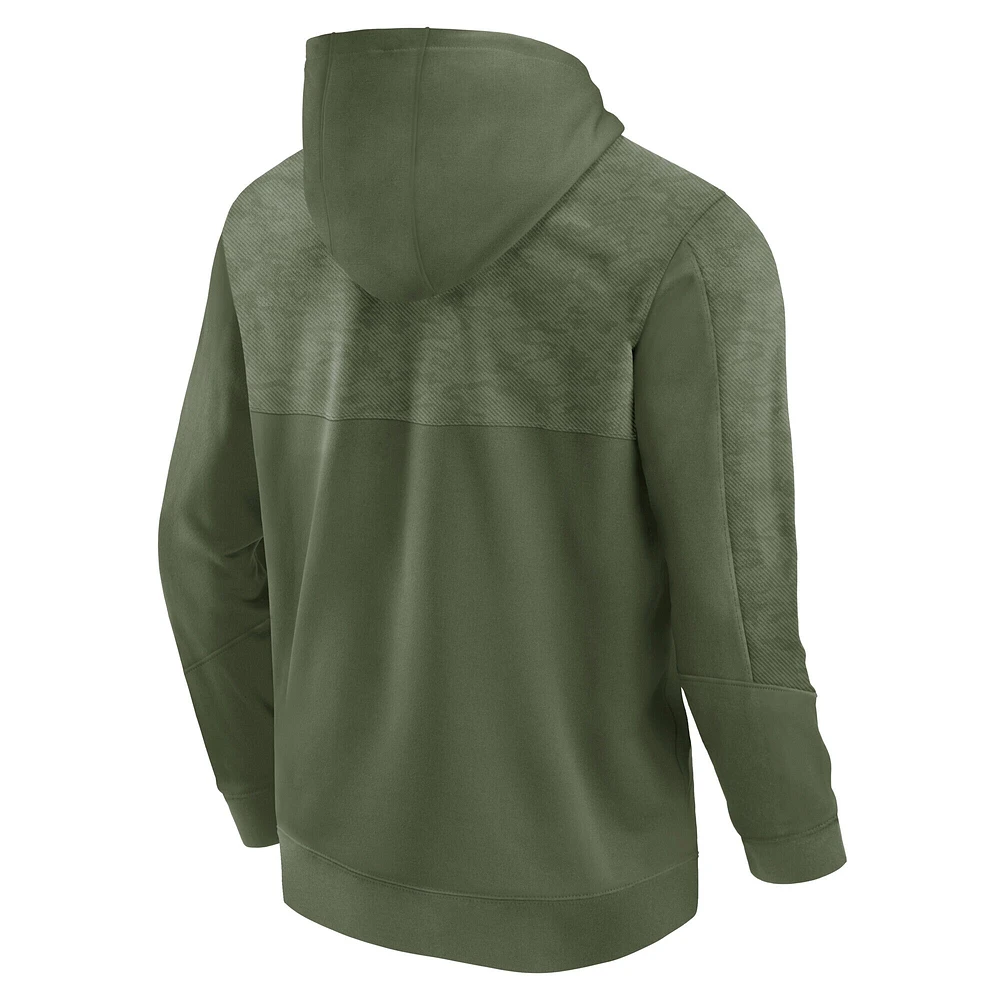 Men's Fanatics Olive Minnesota Golden Gophers OHT Military Appreciation Stencil Pullover Hoodie