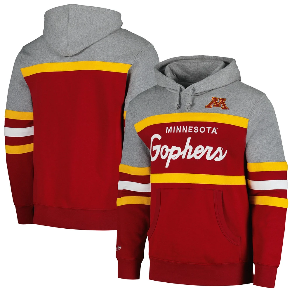 Sweat à capuche Mitchell & Ness Maroon Minnesota Golden Gophers Head Coach pour hommes