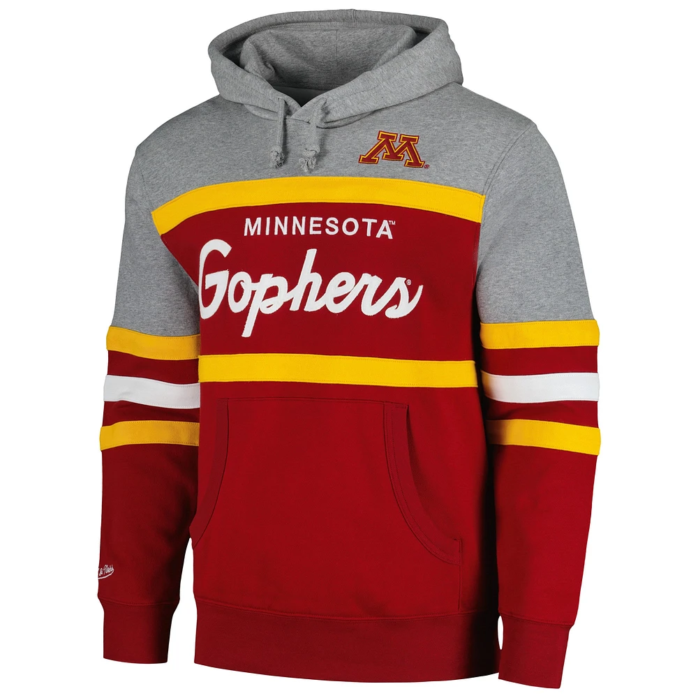 Men's Mitchell & Ness Maroon Minnesota Golden Gophers Head Coach Pullover Hoodie