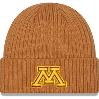 Men's New Era Light Brown Minnesota Golden Gophers Core Classic Cuffed Knit Hat