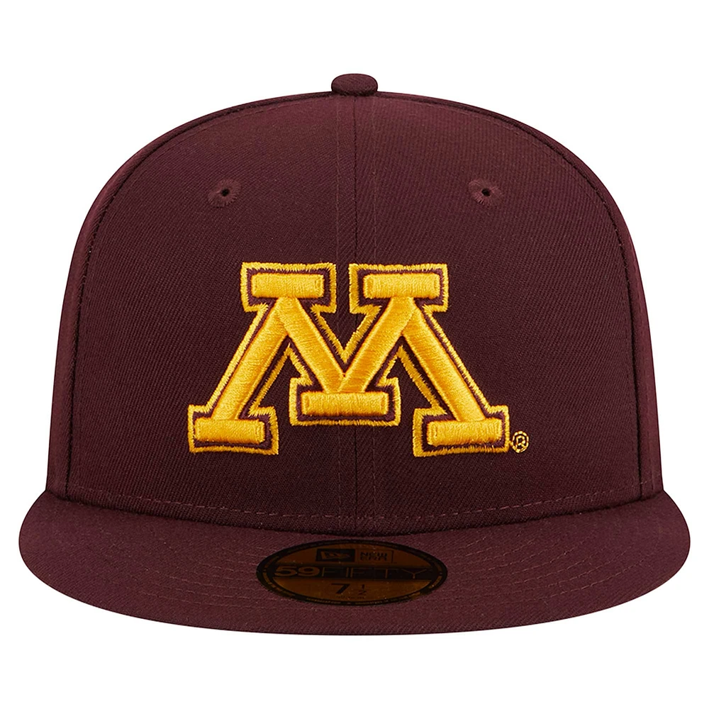 Casquette ajustée 59FIFTY pour homme des Golden Gophers du Minnesota de New Era marron