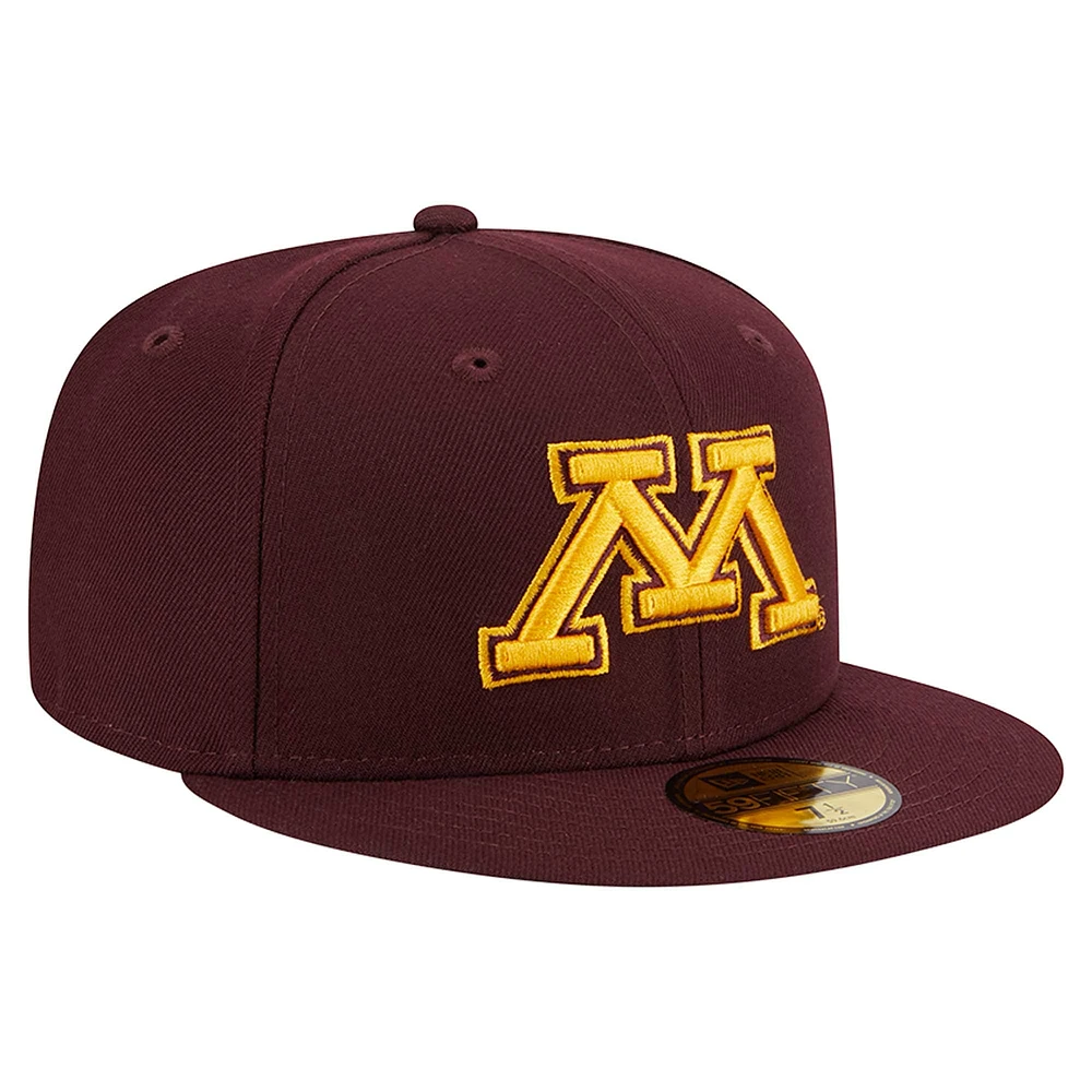 Casquette ajustée 59FIFTY pour homme des Golden Gophers du Minnesota de New Era marron