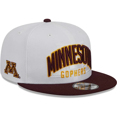 Casquette Snapback 9FIFTY bicolore pour homme Minnesota Golden Gophers New Era, blanc/marron