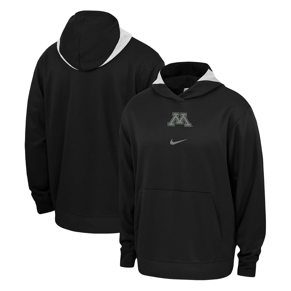 Sweat à capuche Nike pour hommes, noir, Minnesota Golden Gophers, Basketball Spotlight Performance, pull