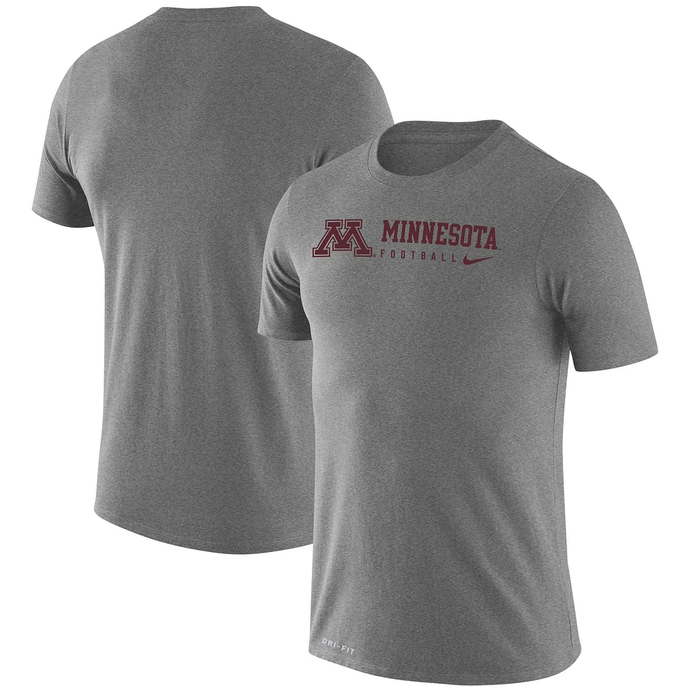 T-shirt Nike pour homme gris chiné Minnesota Golden Gophers Changeover Legend