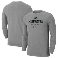 Men's Nike  Heather Gray Minnesota Golden Gophers Changeover Long Sleeve T-Shirt