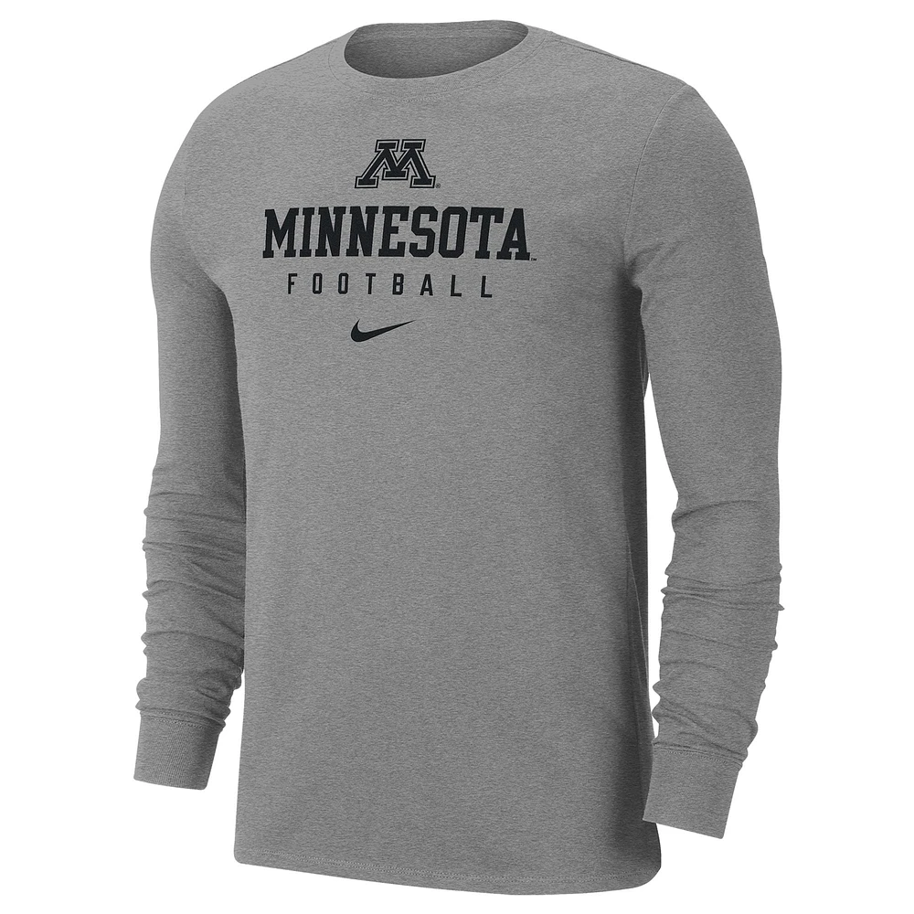 Men's Nike  Heather Gray Minnesota Golden Gophers Changeover Long Sleeve T-Shirt