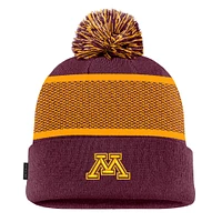 Bonnet en tricot à revers avec pompon Nike Bordeaux Minnesota Golden Gophers 2024 pour homme