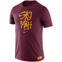 T-shirt Nike Minnesota Golden Gophers Brush Phrase pour homme, bordeaux