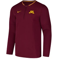 Veste à quart de zip Nike marron Minnesota Golden Gophers Coaches pour homme