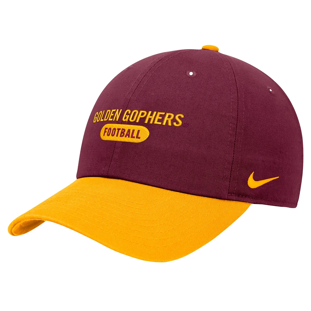 Casquette ajustable Nike Maroon Minnesota Golden Gophers Colorblock Club pour homme